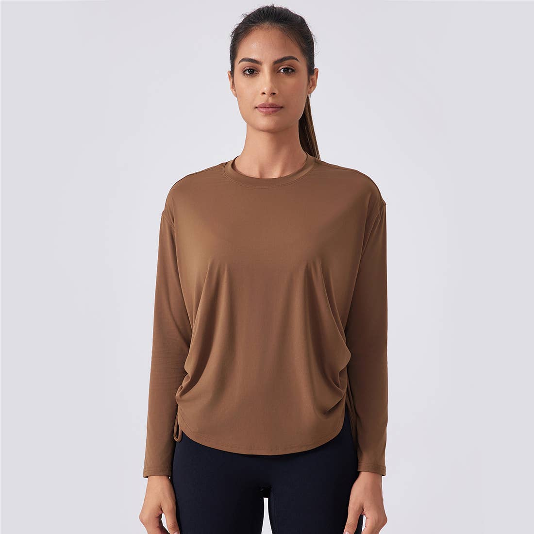 Women Loose Long Sleeve Breathable Fitness Yoga Top