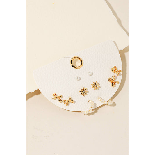 Mixed Stud And Hoop Earrings Set