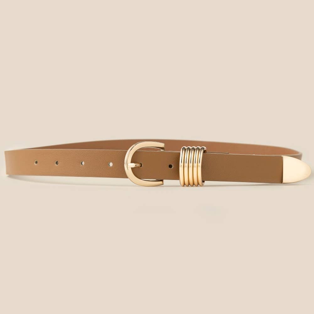 Multi Ring Vegan Leather Belt