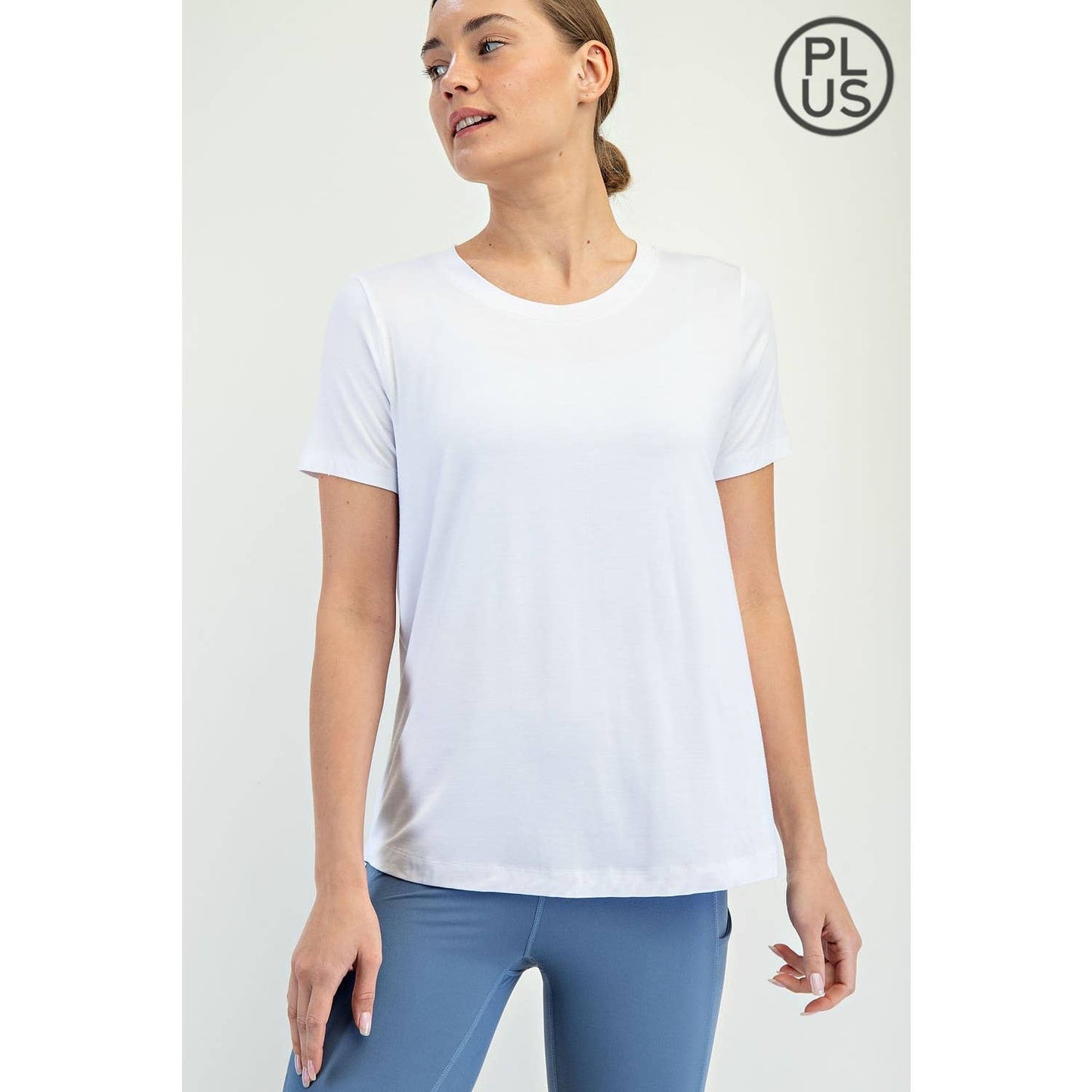 PLUS SIZE VISCOSE MODAL SHORT SLEEVE TOP