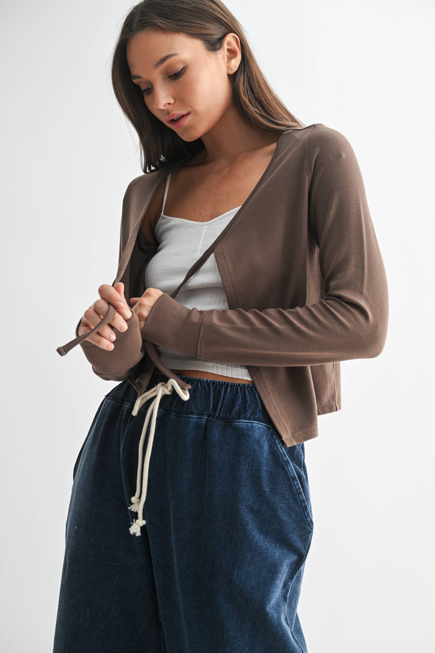 Charming Ballet Tie-Front Sweater