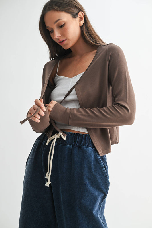 Charming Ballet Tie-Front Sweater