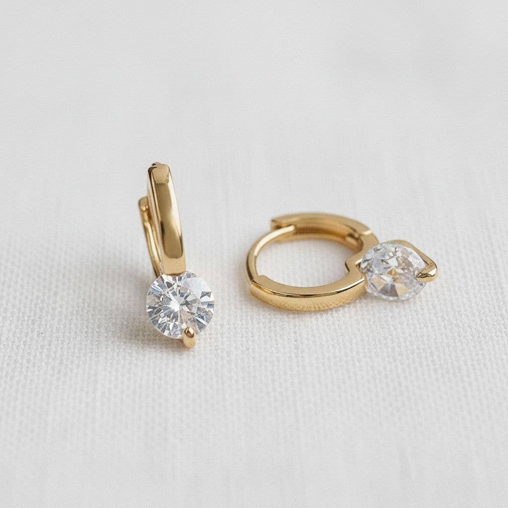 Modern Geometric Zirconia Drop Earrings