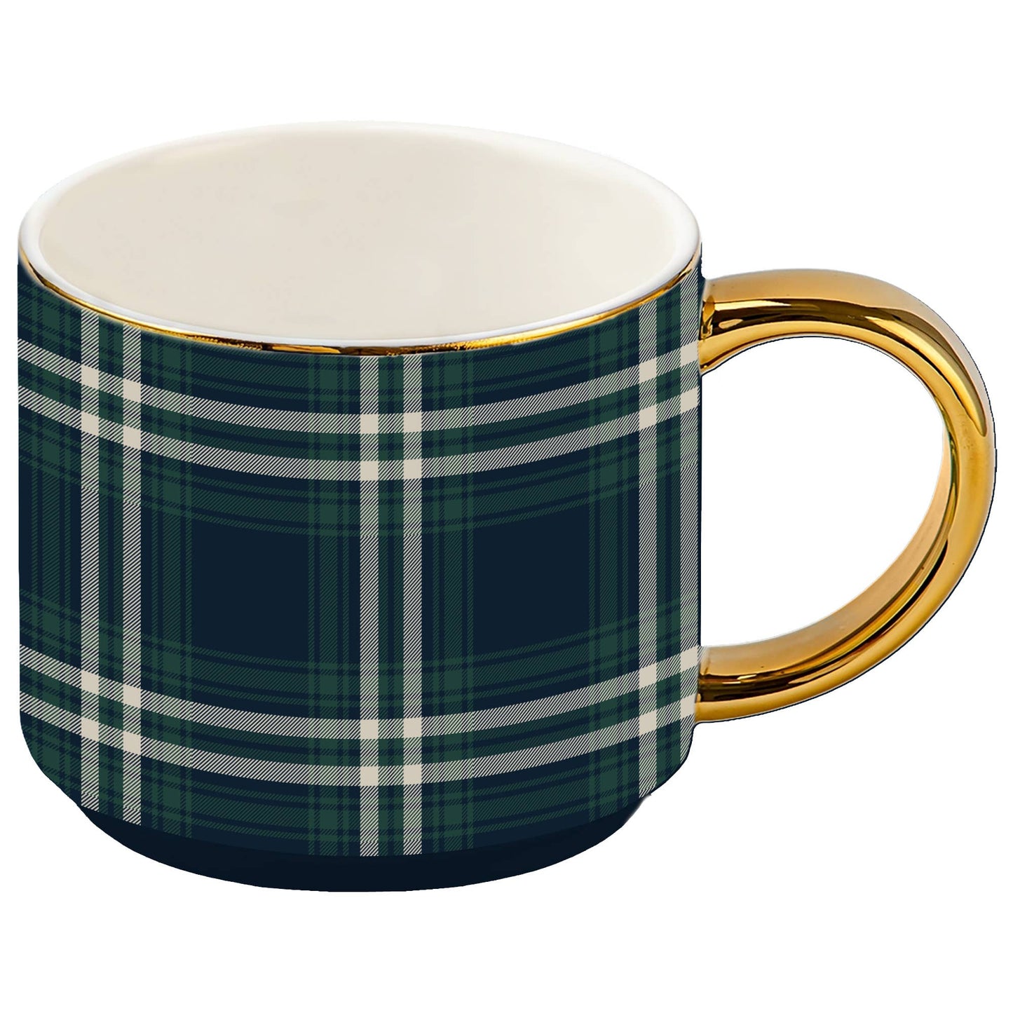 Navy Plaid Coffee Mug