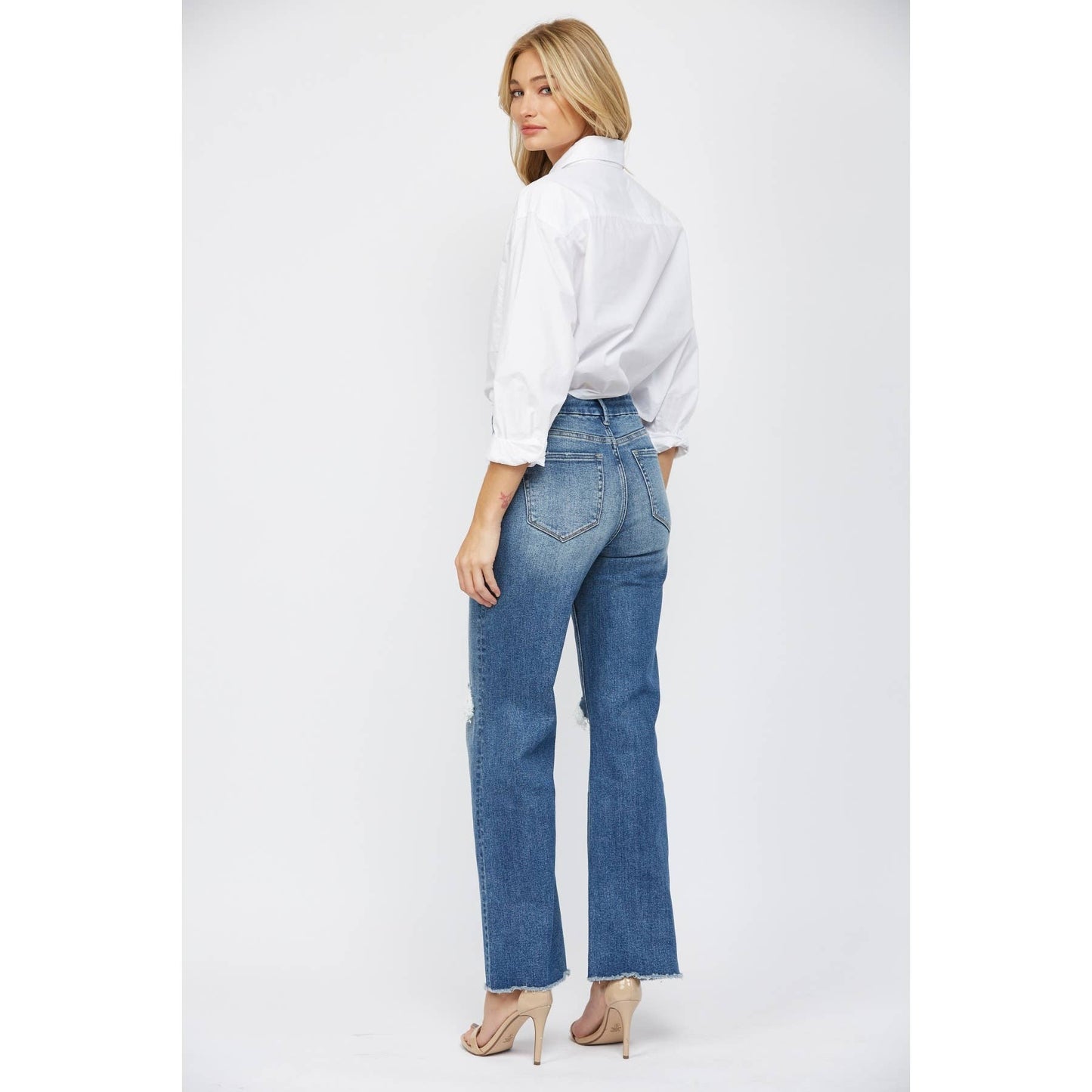 SUPER HIGH WIDE LEG MICA DENIM