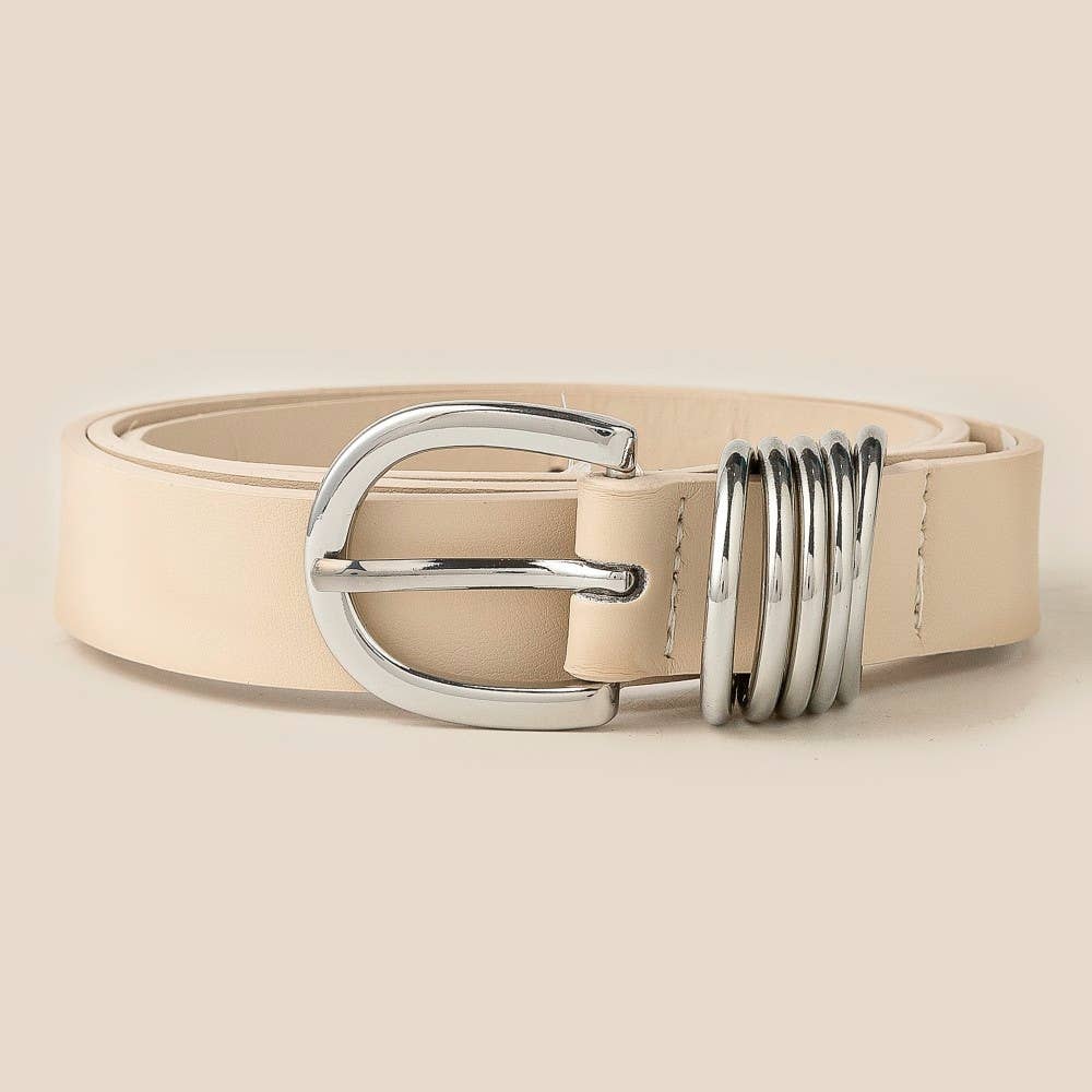 Multi Ring Vegan Leather Belt