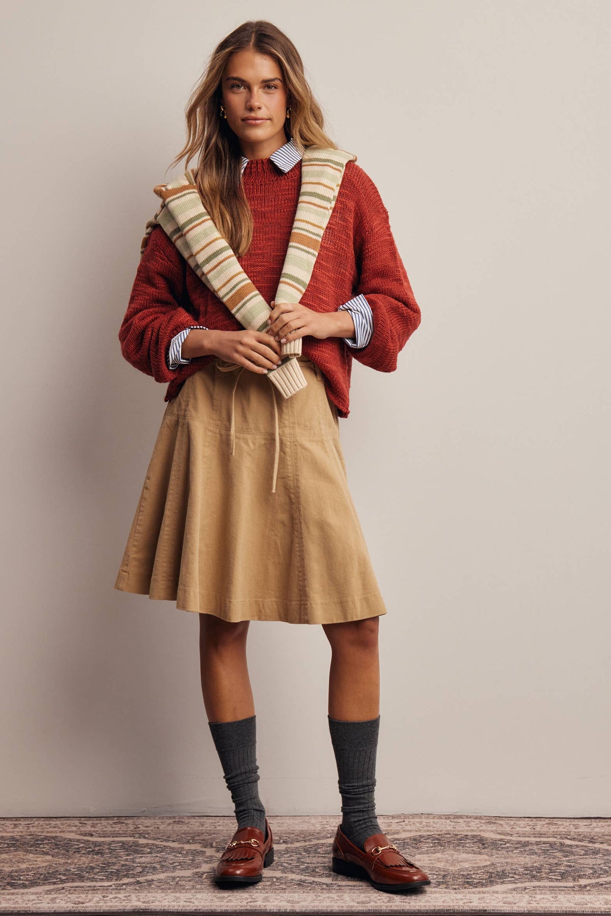 Mock Neck Marled Knit Sweater