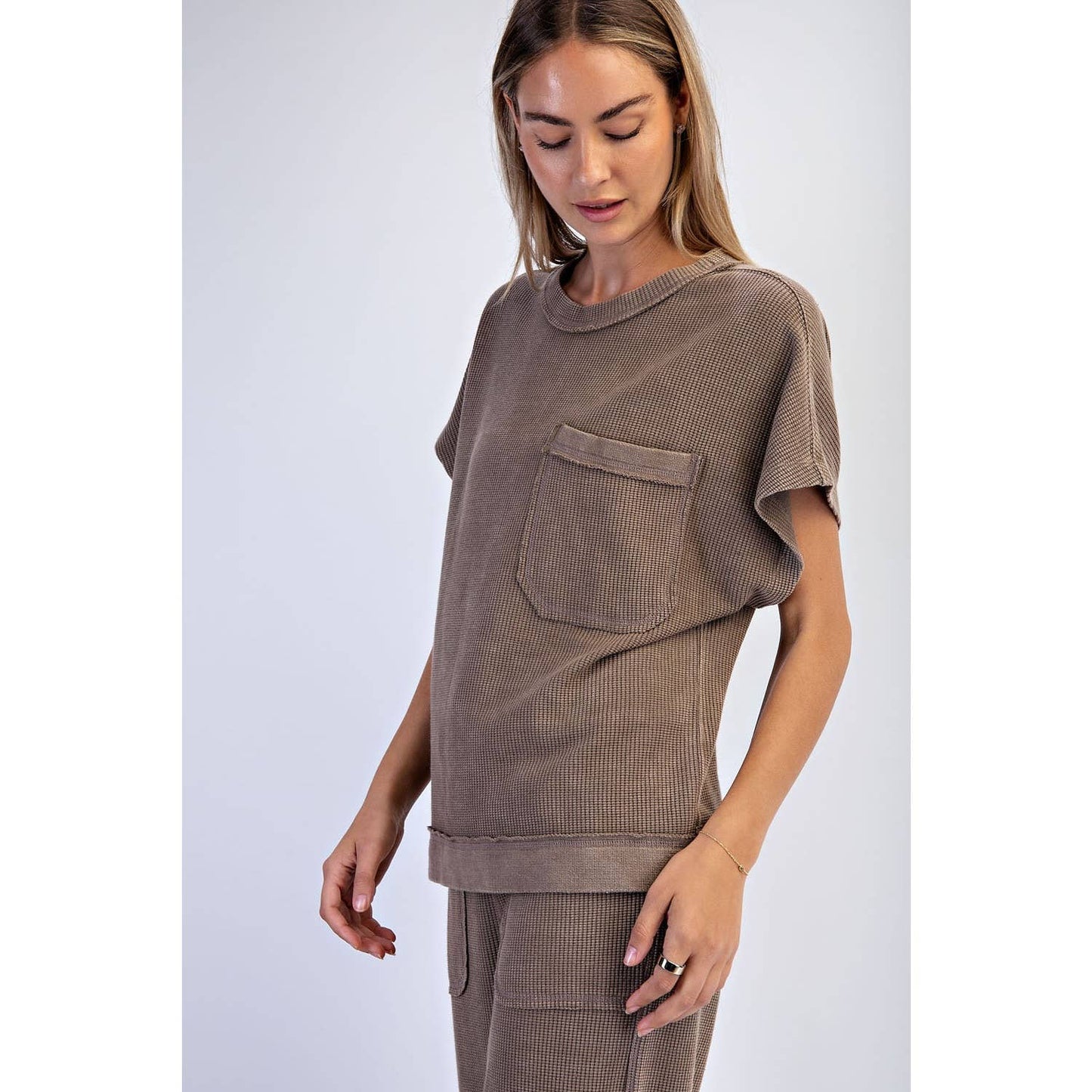 MINERAL WASHED HONEYCOMB OVERSIZED TEE