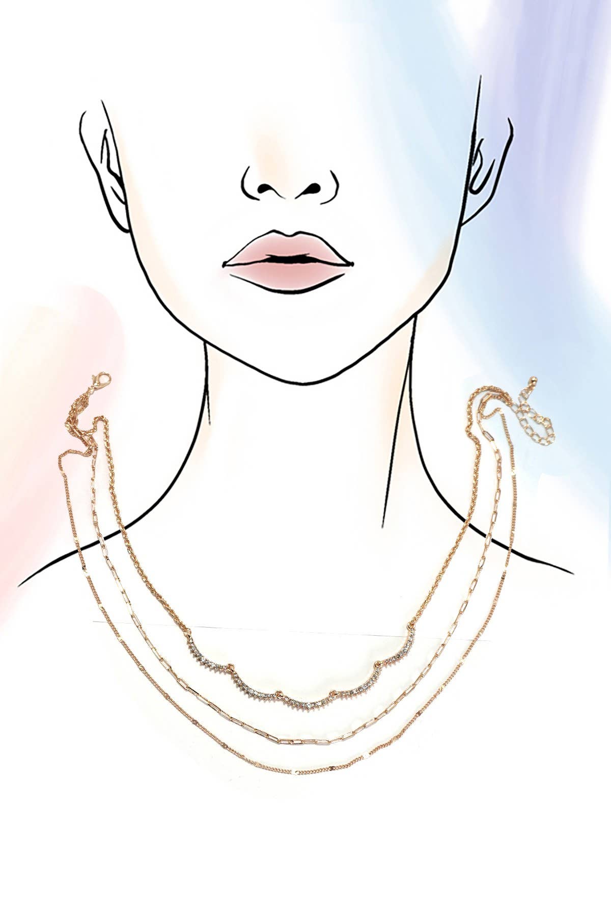MULTI LAYER CLOUD RHINESTONE NECKLACE