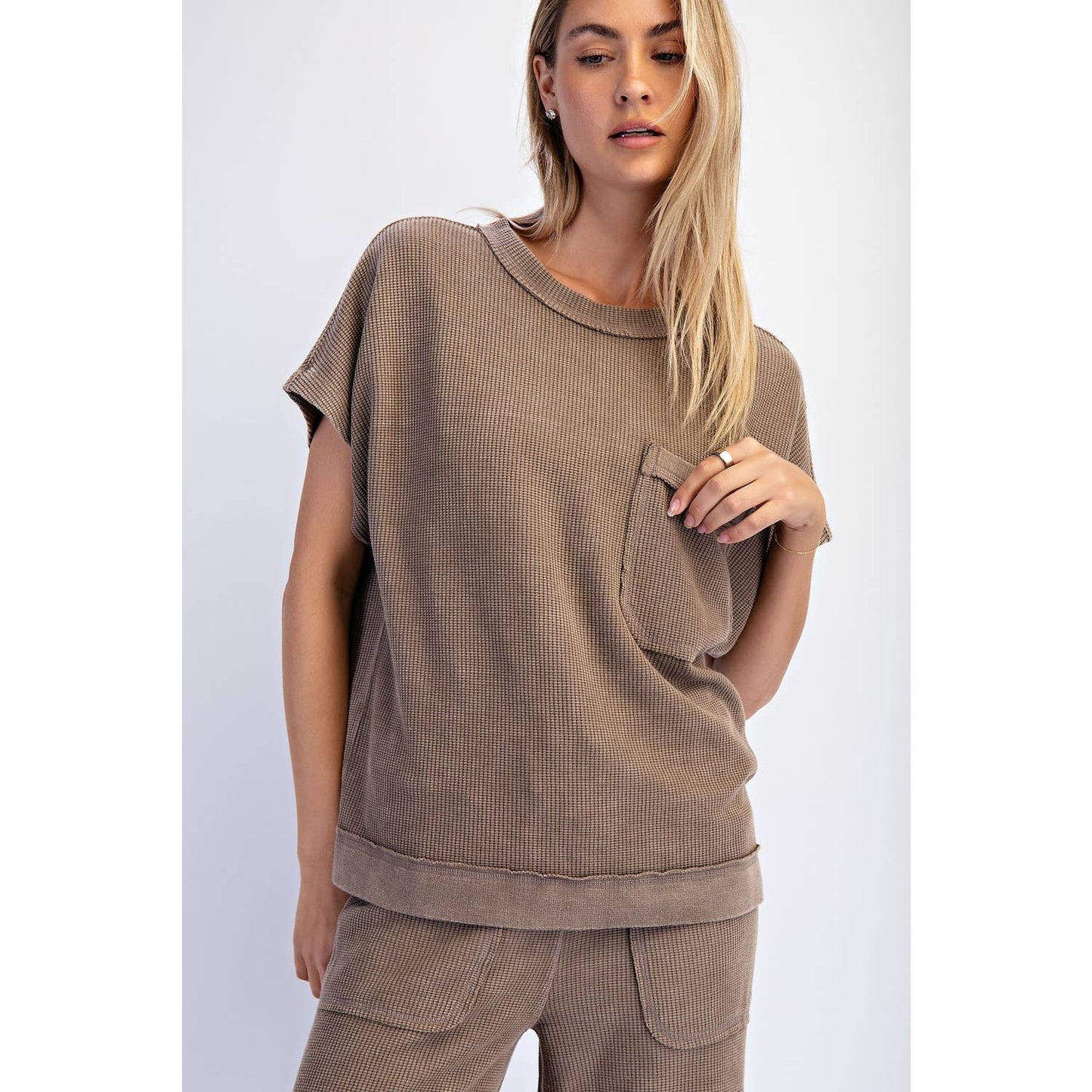 MINERAL WASHED HONEYCOMB OVERSIZED TEE
