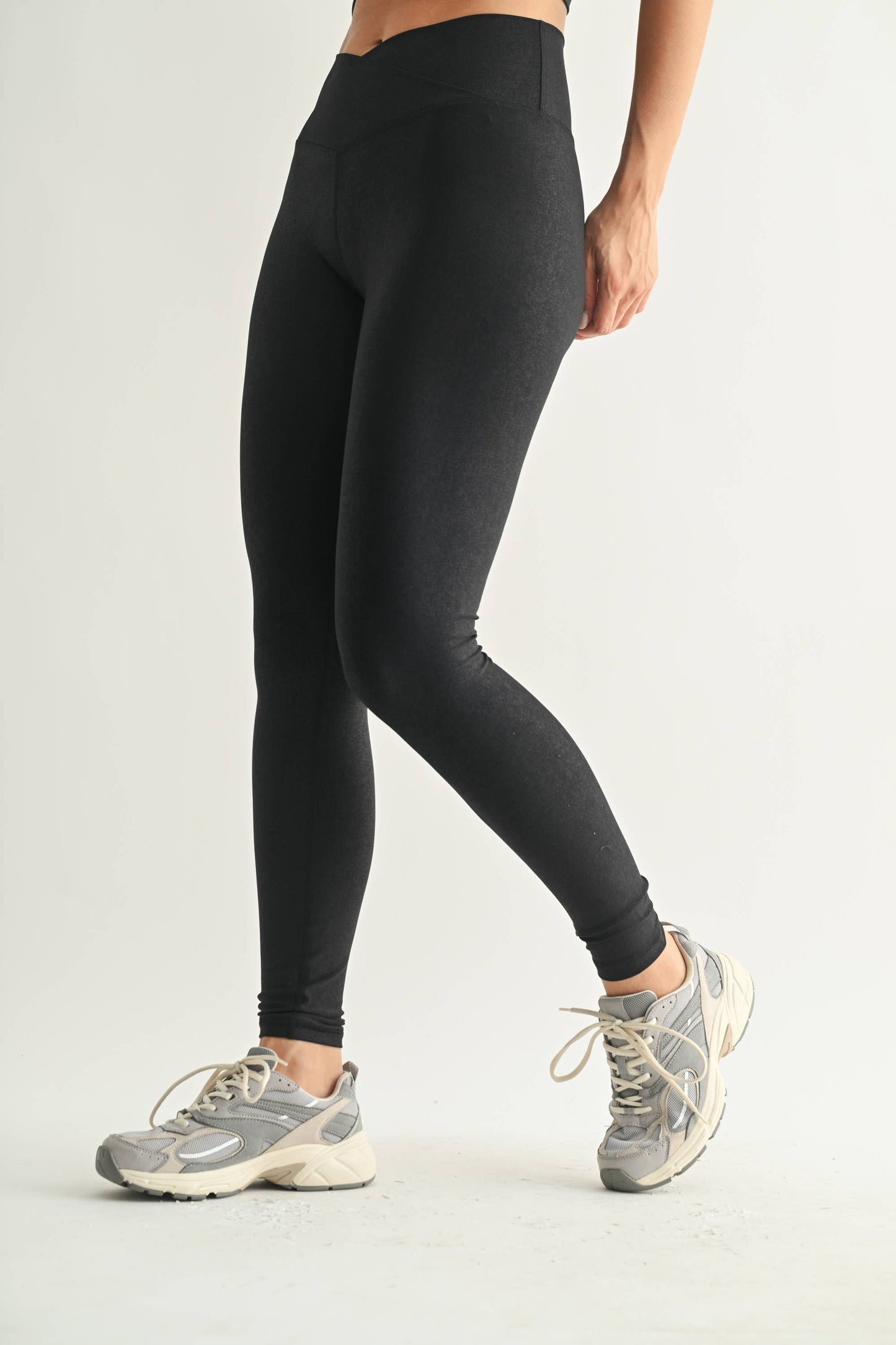 Leather Look Crossover Leggings