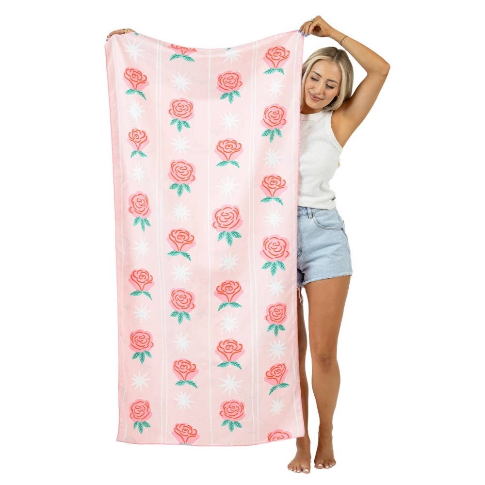 Boots and Flowers Travel Size Towel