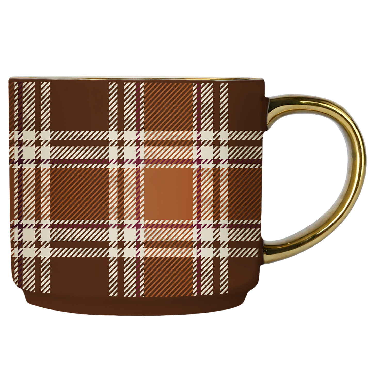 Brown Plaid Coffee Mug - Fall Decor & Gifts