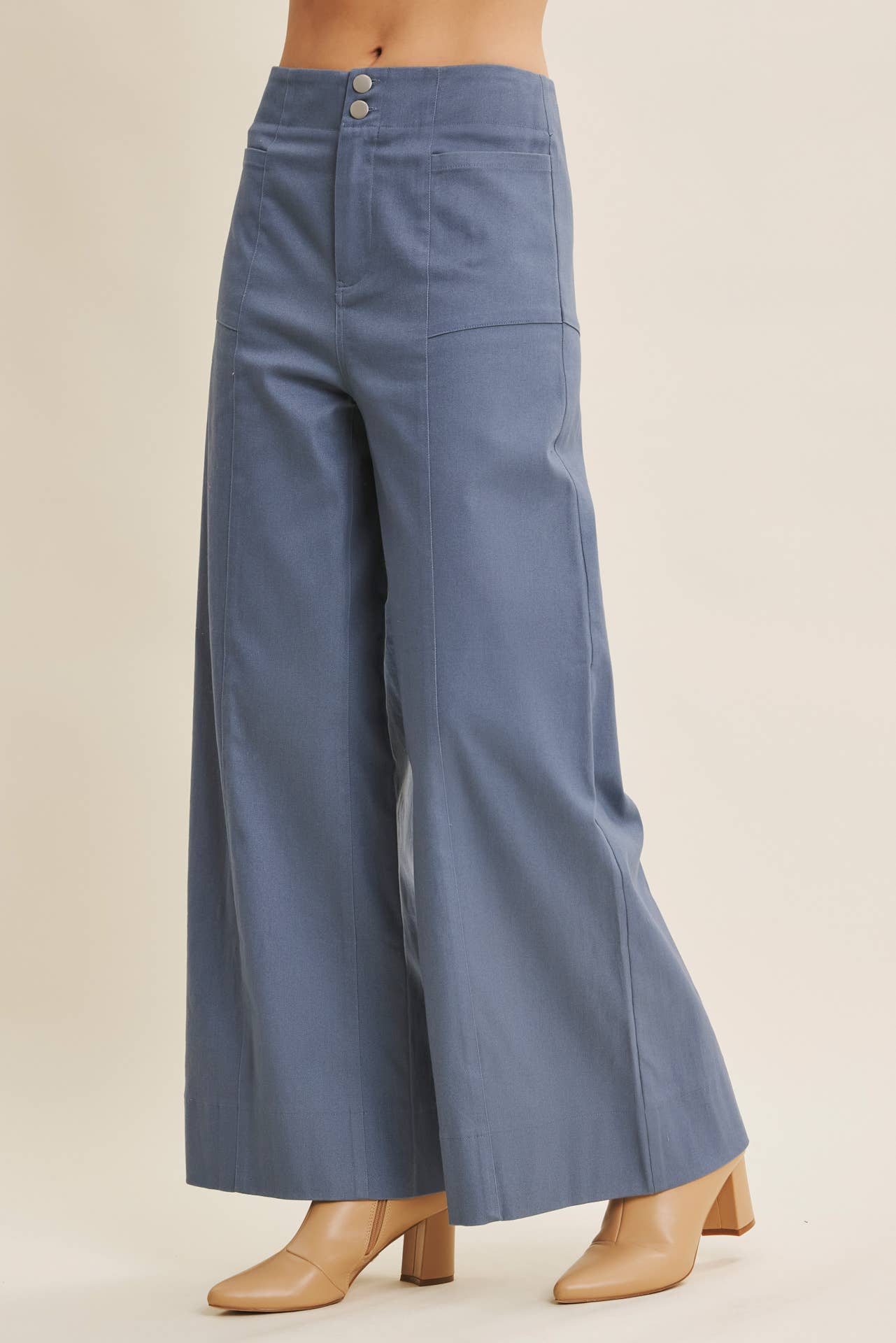 EVERYDAY ESSENTIAL STRETCHY WIDE-LEG ANKLE LENGTH PANTS