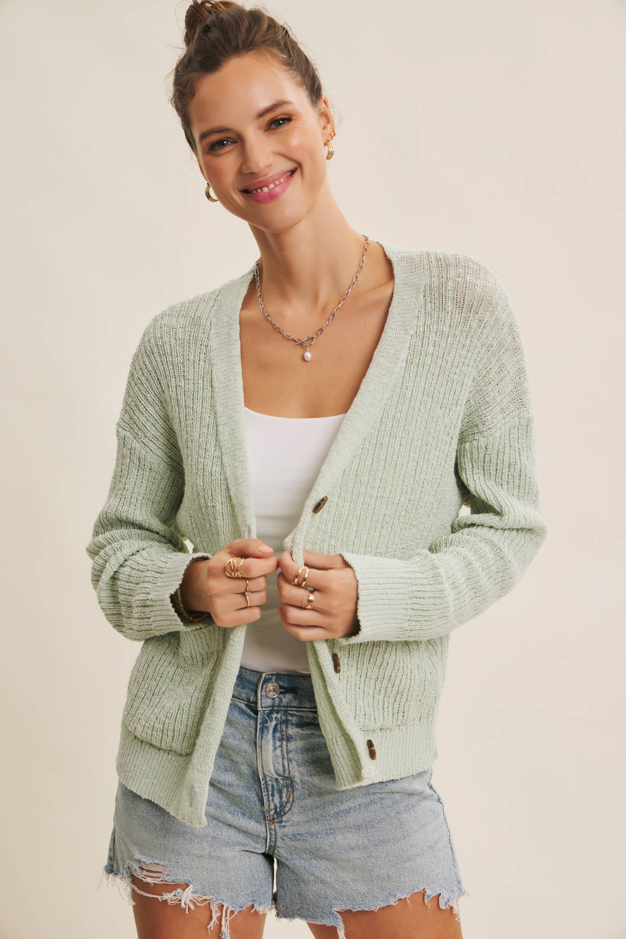 EFFORTLESSLY COOL RELAXED DRAPE SLOUCHY SWEATER CARDIGAN