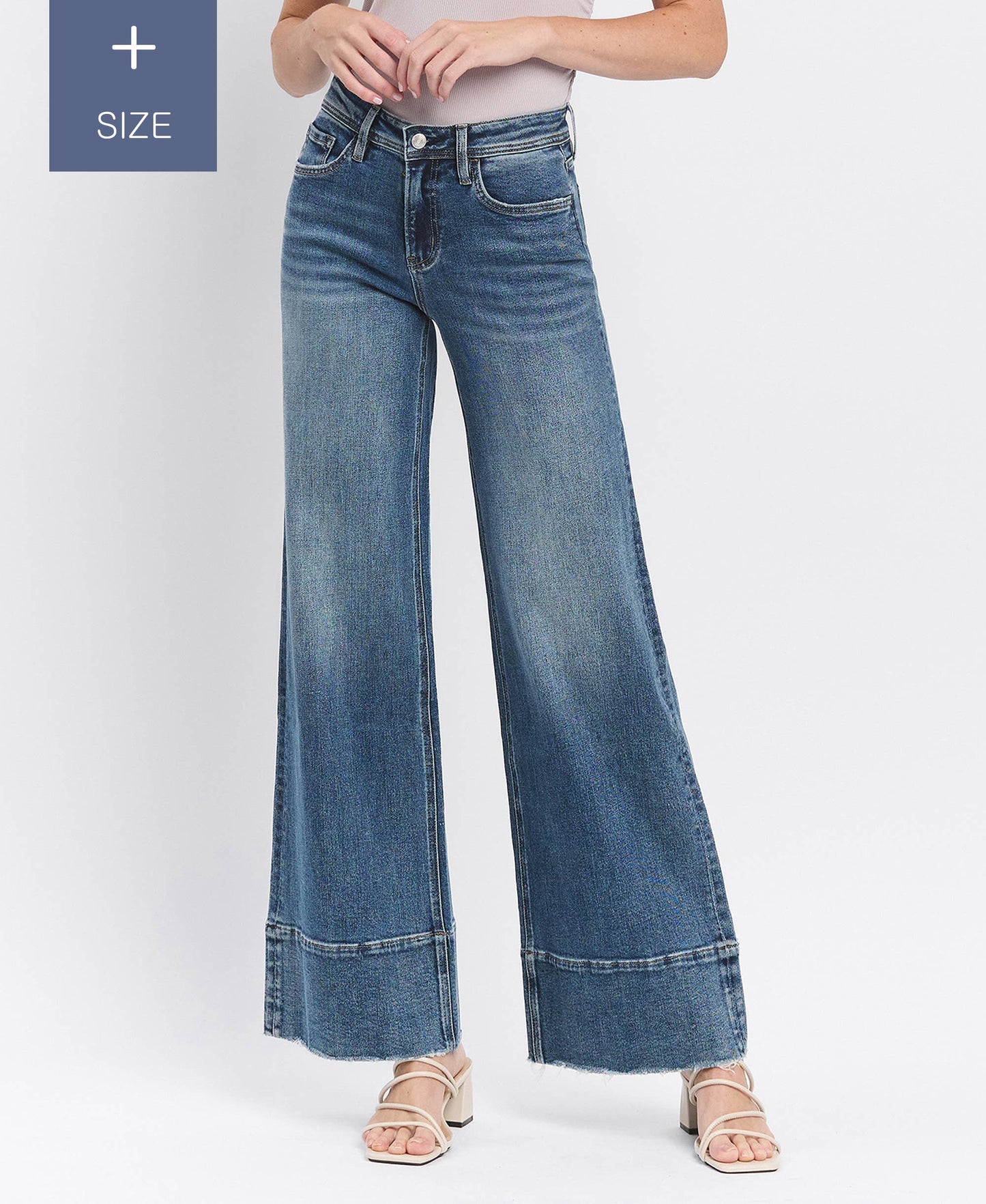 PLUS SIZE TUMMY CONTROL HIGH RISE A LINE WIDE LEG