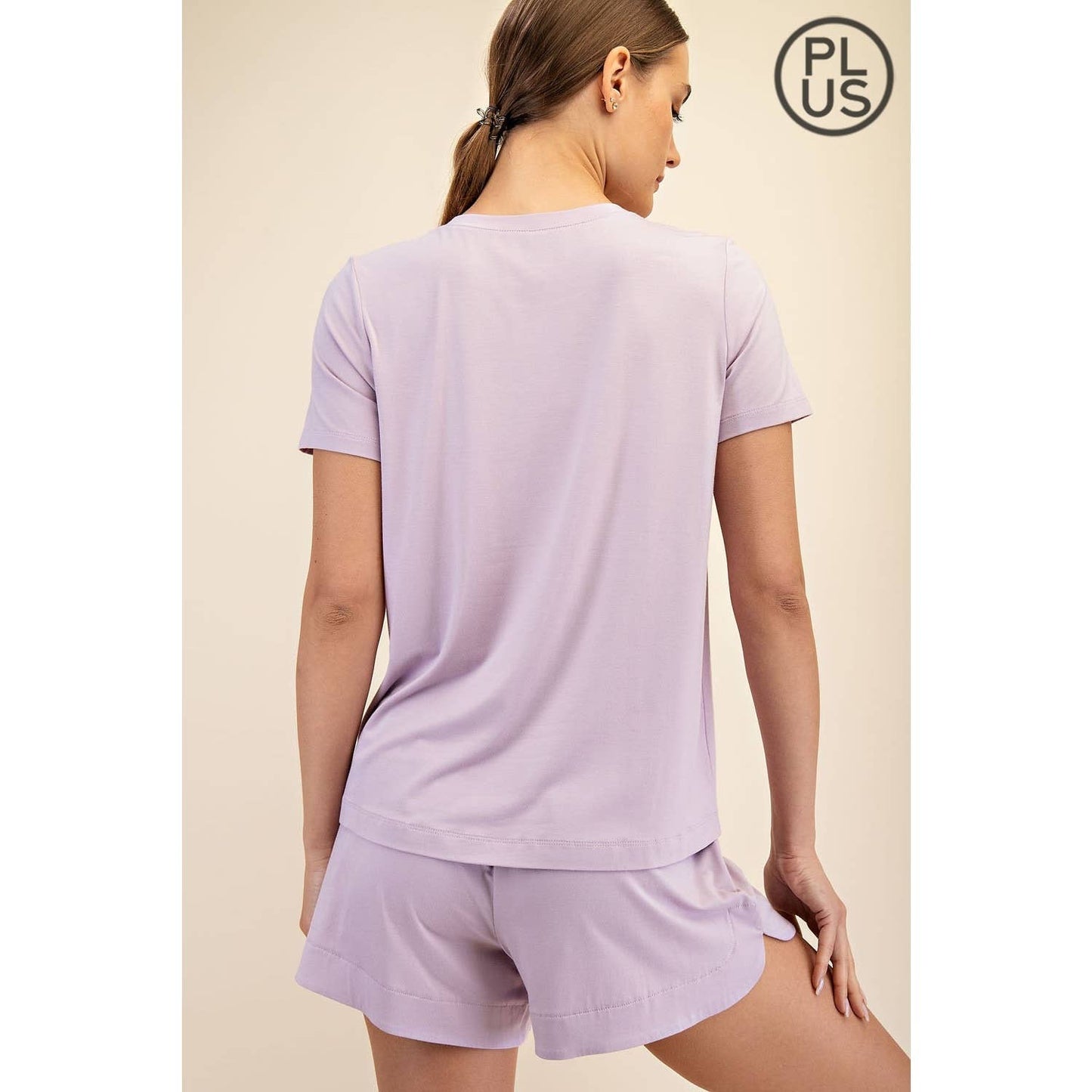 PLUS SIZE VISCOSE MODAL SHORT SLEEVE TOP