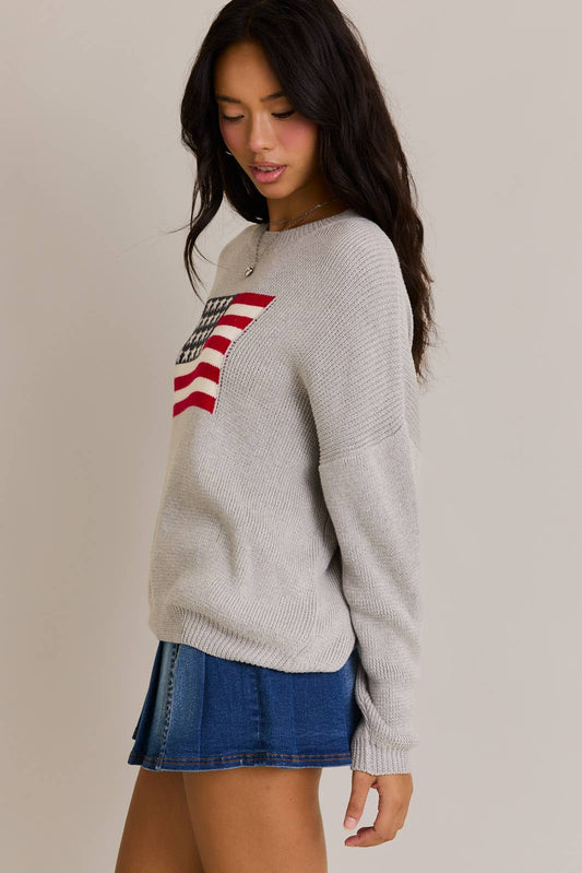 USA FLAG SWEATER TOP