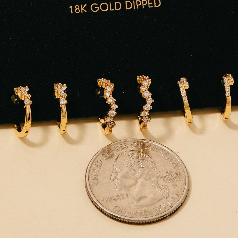 Gold Dipped Mixed Hoop Earrings Set
