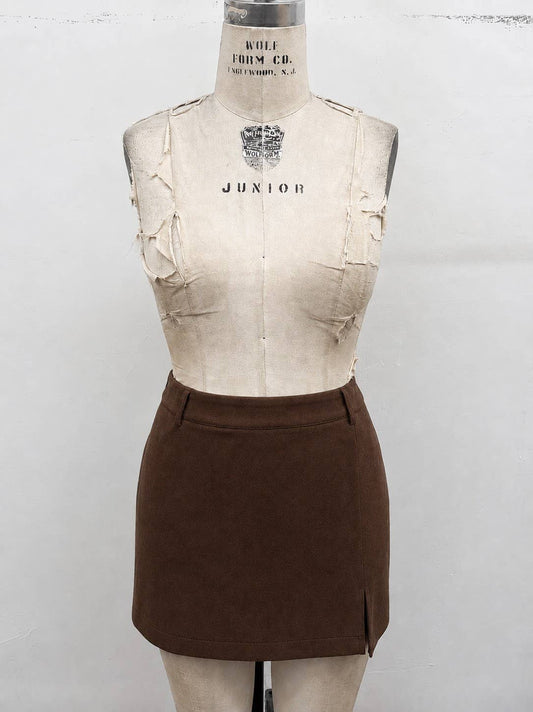 Faux Suede Mini Skirt